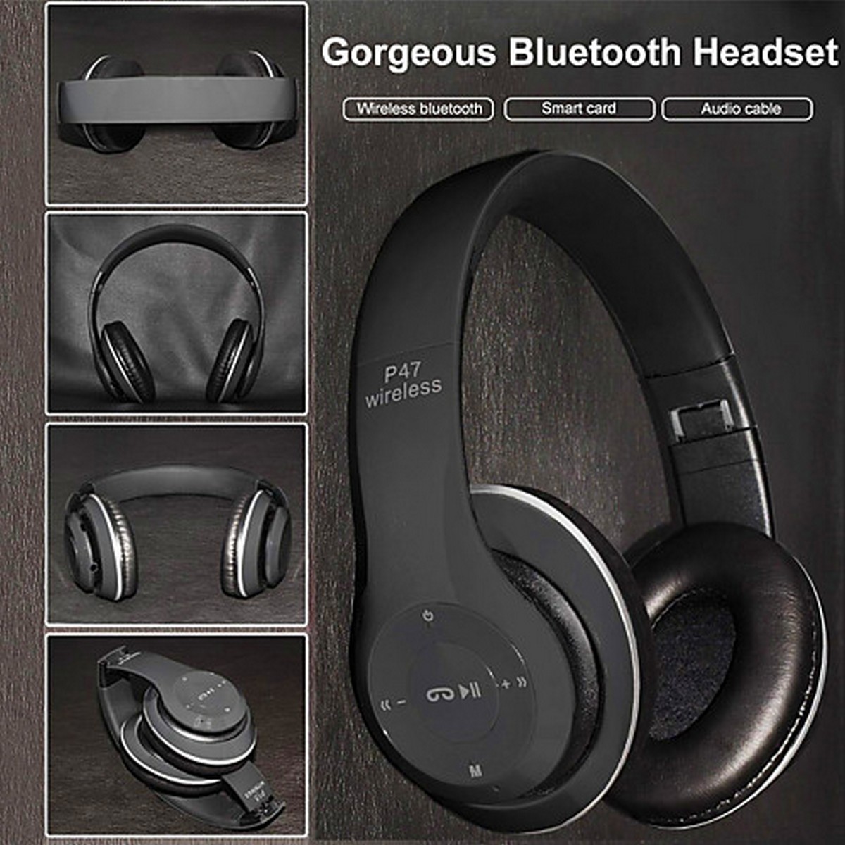 Special Edition P47 Headphone with Pop Window Over The Ear Wireless Bluetooth Headphone Support Sd Card for all cell phones use