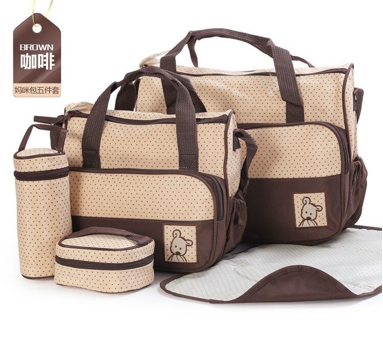 Diaper Baby Bag with changing Mat 5 pcs