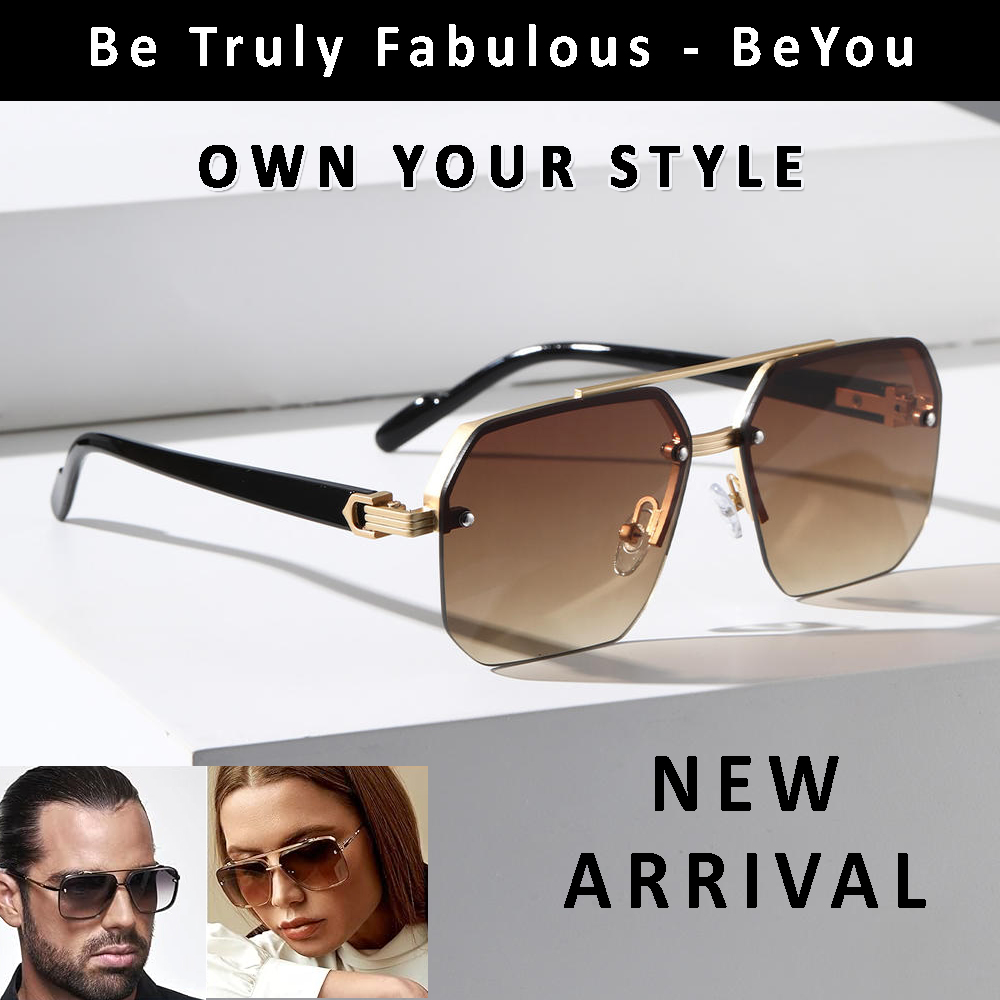 New Arrival Fashion Sunglasses for Men's Metal Sunglasses Square Half Frame Casual Trendy Personality Retro Fashion Outdoor Sports Eyeglasses, High Quality Alloy Sunglass for Driving, Hiking and Outdoor Activities