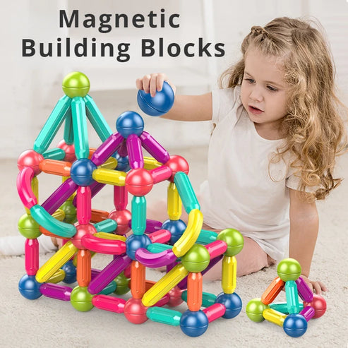 Magnetic Magic Stick 25,36,42,64 Pcs Building Set Puzzle Toy Educational Creative Toys Intelligent Children Diy ,Stick Construction Puzzles For Kids