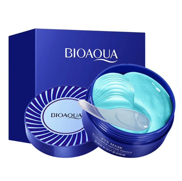 BIOAQUA Hydrogel With Blue Copper Peptide Hydrating Eye Mask Patches For Dark Circle Gel (60 Patches)-80g BQY93462