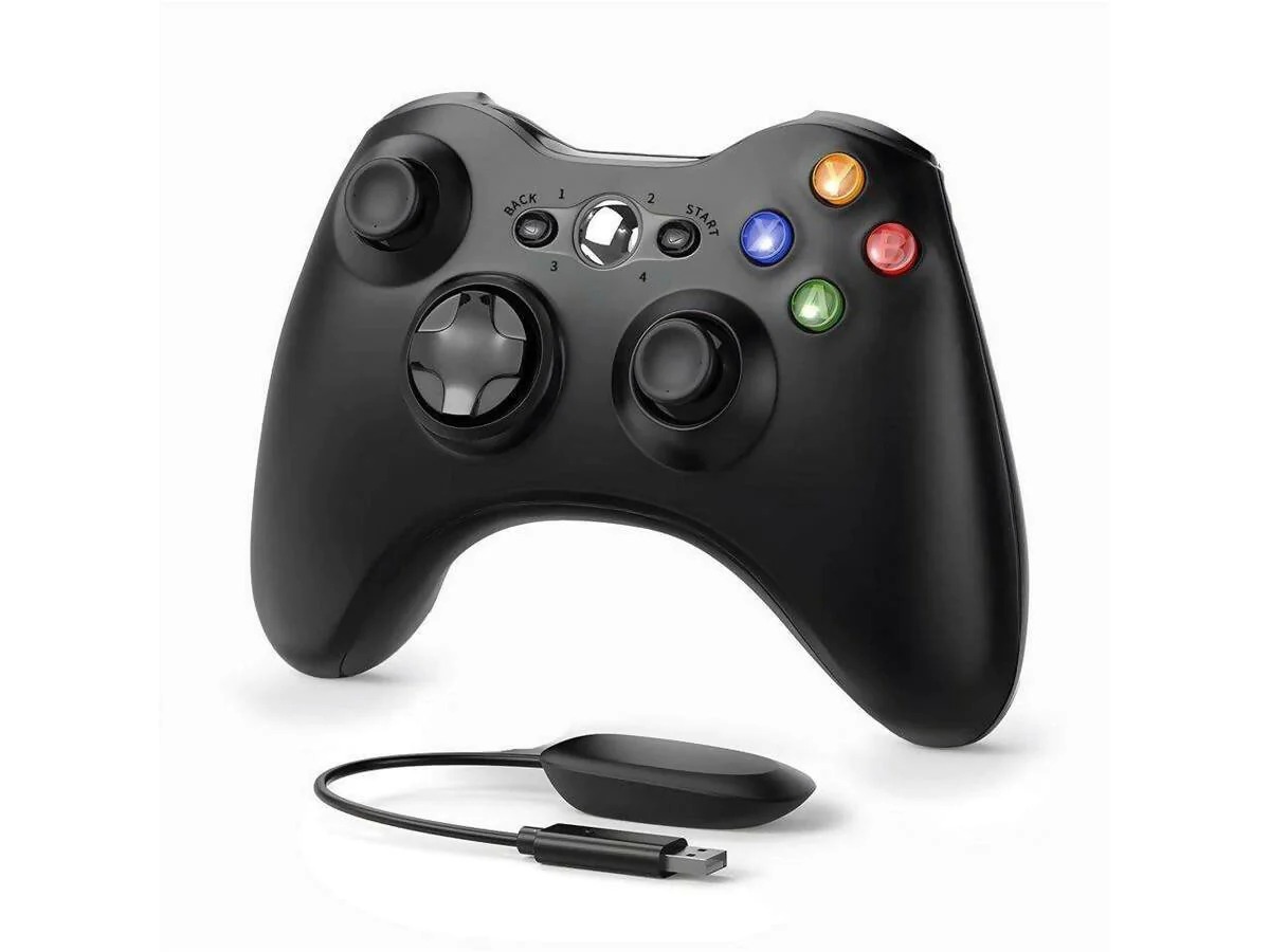 Xbox 360 Wireless Controller, 2.4GHz Dual Vibration Xbox 360 Game Controller with Receiver Remote Gamepad Joypad for Xbox 360 Slim PS3 and PC Windows 7/8/10 -No Audio Jack