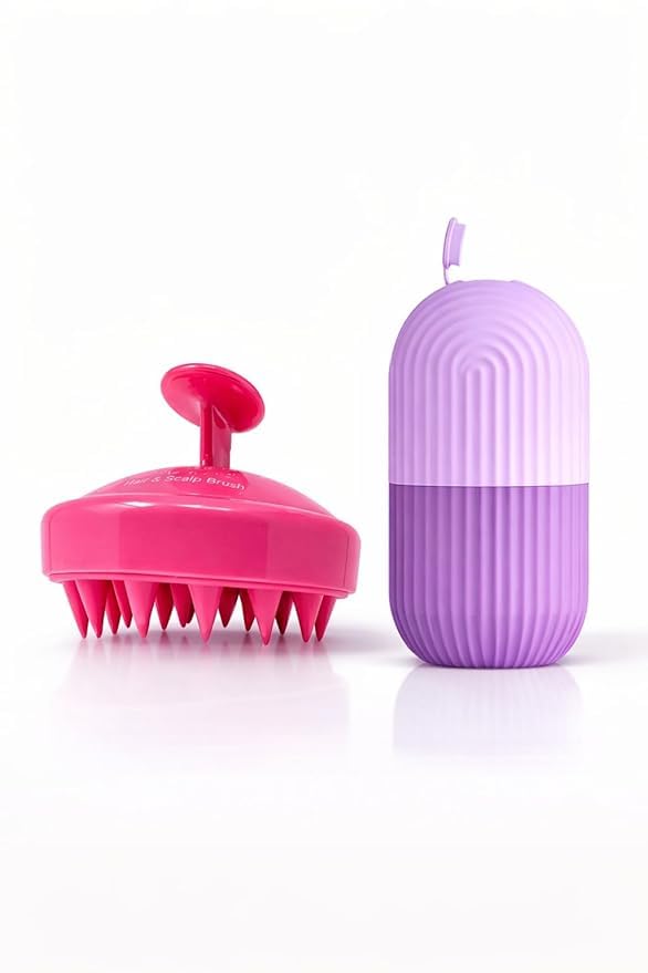 Silicone Shampoo Brush & Face and Eye Ice Roller , Face Beauty Ice Roller, Facial Ice Massage Beauty Silicone, Reusable Leakproof Skin Care Tool ,, Massage Brush Shampoo Brush Clean The Scalp Thoroughly Scalp Massage