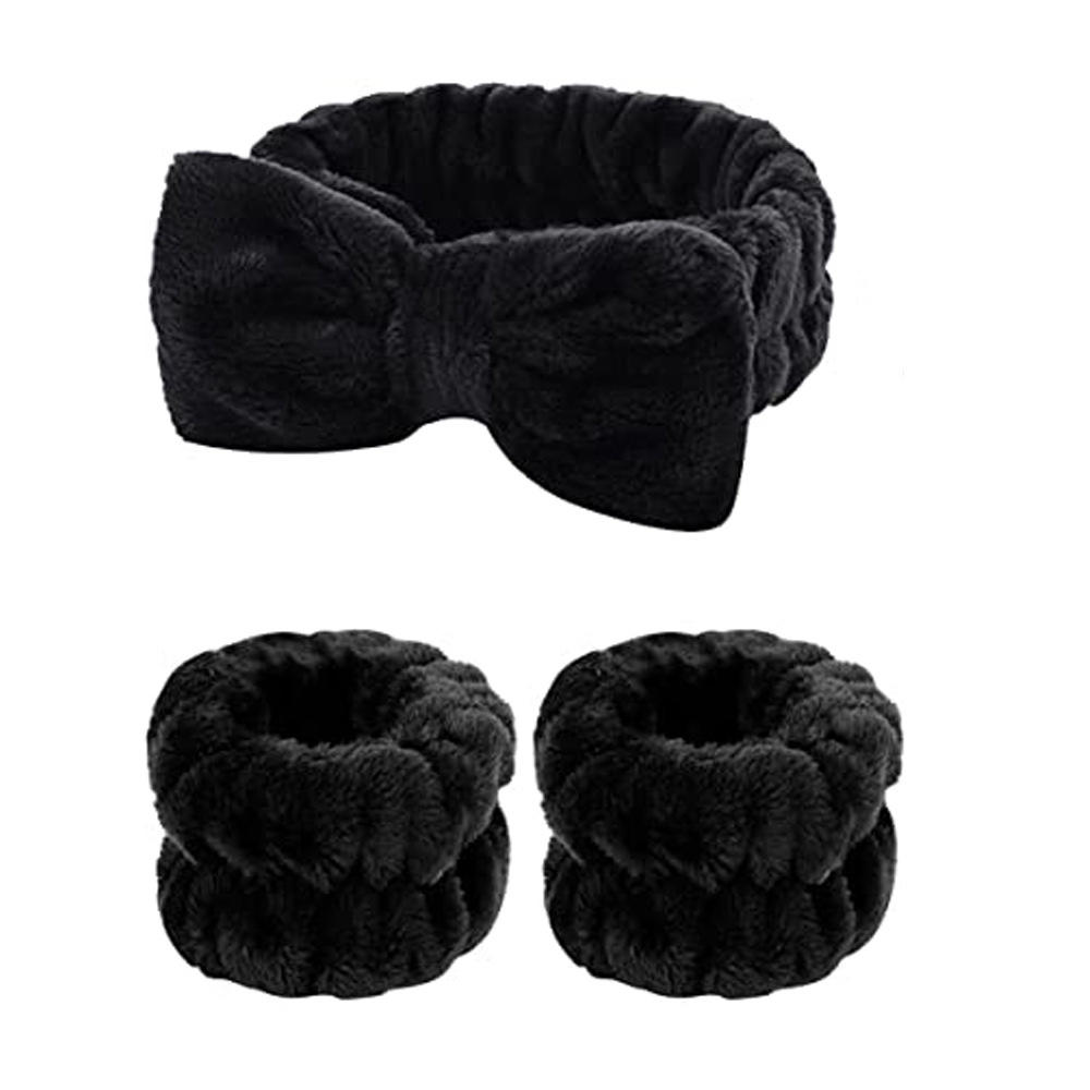 Luxury Microfiber Makeup Headband and Wrist Sweatband Set - Soft Absorbent Hair Accessory in Multiple Colors