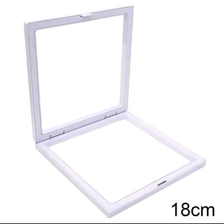 3D Floating Frame Transparent Jewelry Display Box Shadow Case White Perfect for Coins Medals Rings Medallions Tabletop Display