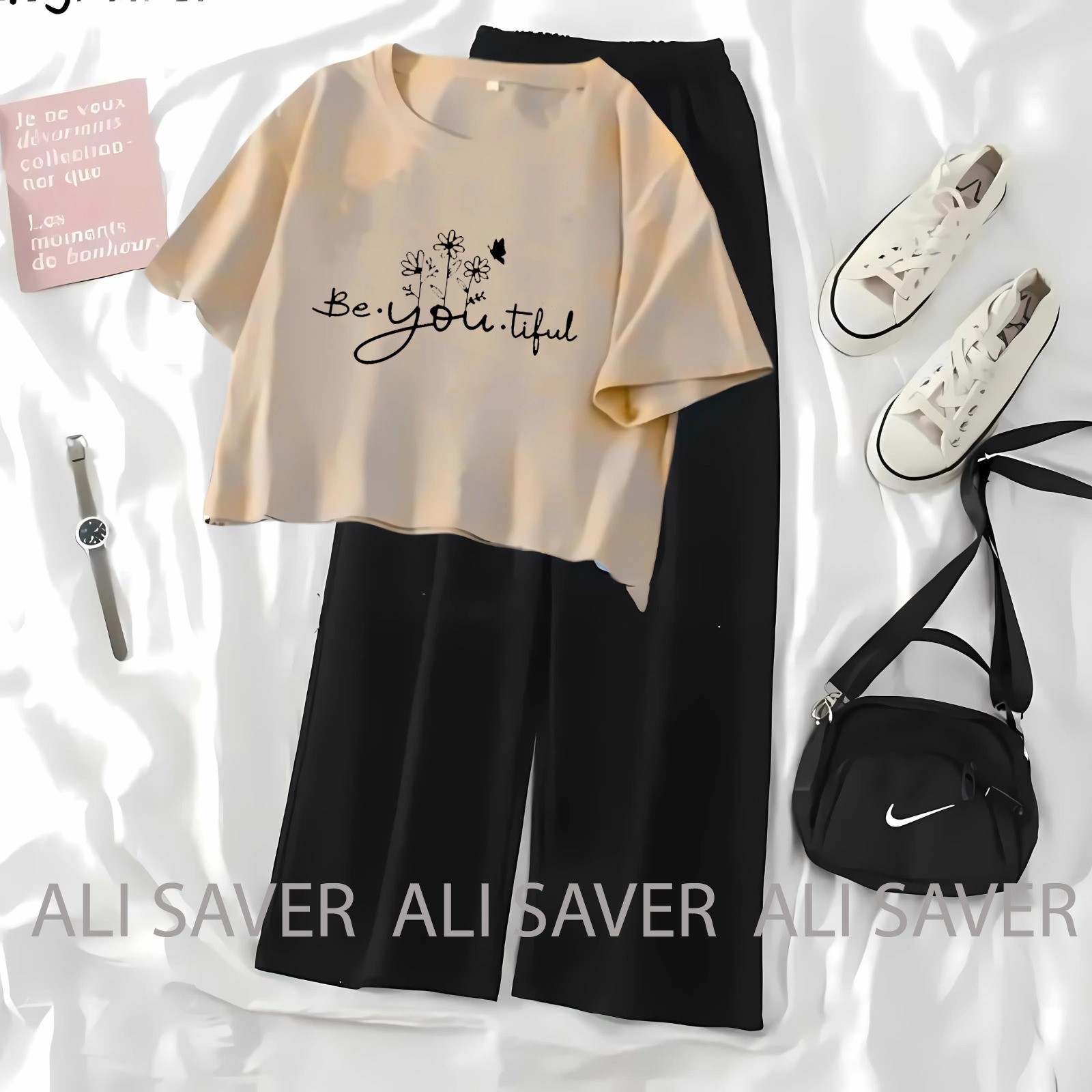 Printed Half-Sleeve Cotton Jersey Sleepwear Set with Shirt and Trouser for Women and Girls (Complete Night Suit)