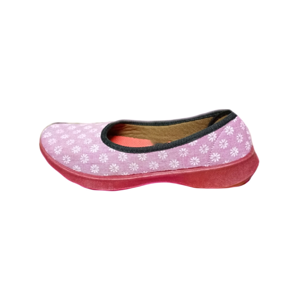 Pink Print Canvas Winter Shoes For Ladies