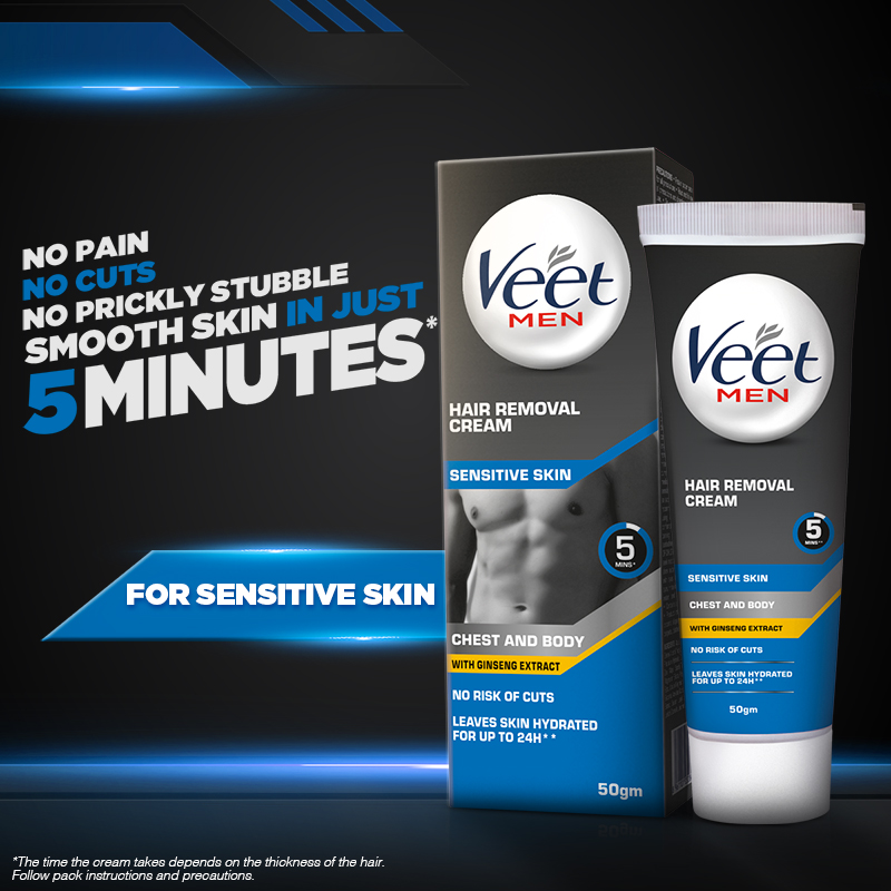Veet Men Cream Sensitive For Hair Removal - 50 Gm