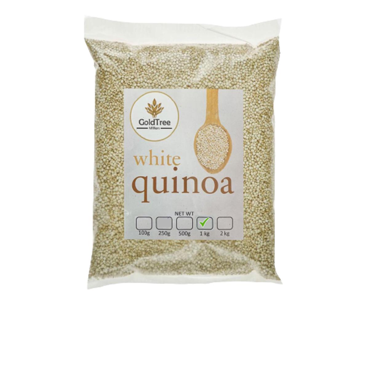 Gold Tree Organic Quinoa 1kg – Peeled & Pre-Washed White Quinoa – Gluten-Free Superfood, High Protein, No-Bitter Ready-to-Cook Kinoa – Family Pack