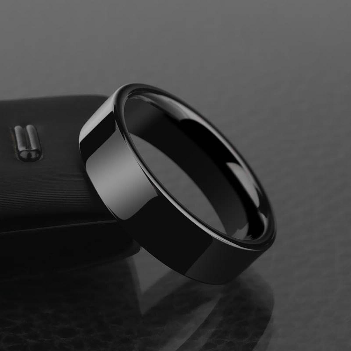 Black Titanium Stainless Steel Ring For Men