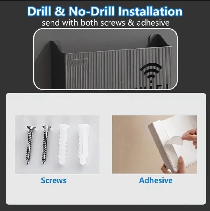 Wireless Wifi Router Shelf, Wall-mounted Cable Power Bracket Organizer, Router Wall Hanging Rack, Game Console Box, Self Adhesive Storage Rack, ABS Cable Organizer Box, Socket Power Cord Storage Shelf, Home Office Wall Organizer Management