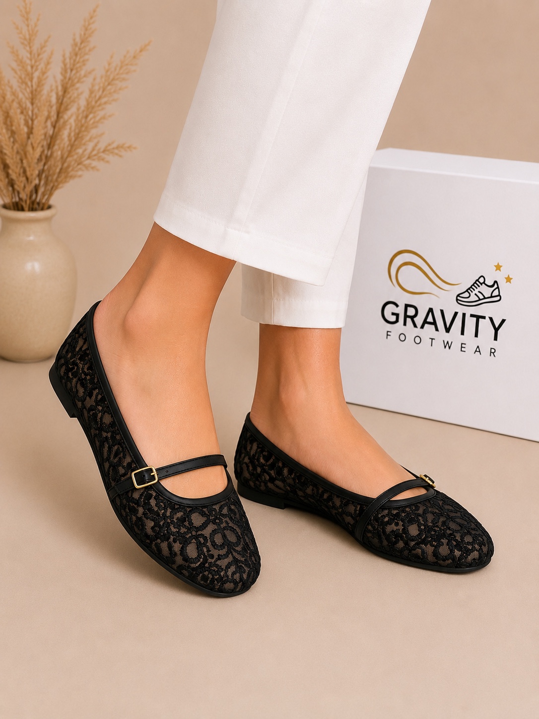 Trending High Quality Ladies & Girls Lace Net Shoes | Mary Jane Ballet Flat Shoes for Women | Soft Comfortable Casual Daily Wear Party Wear Footwear | White, Black & Beige