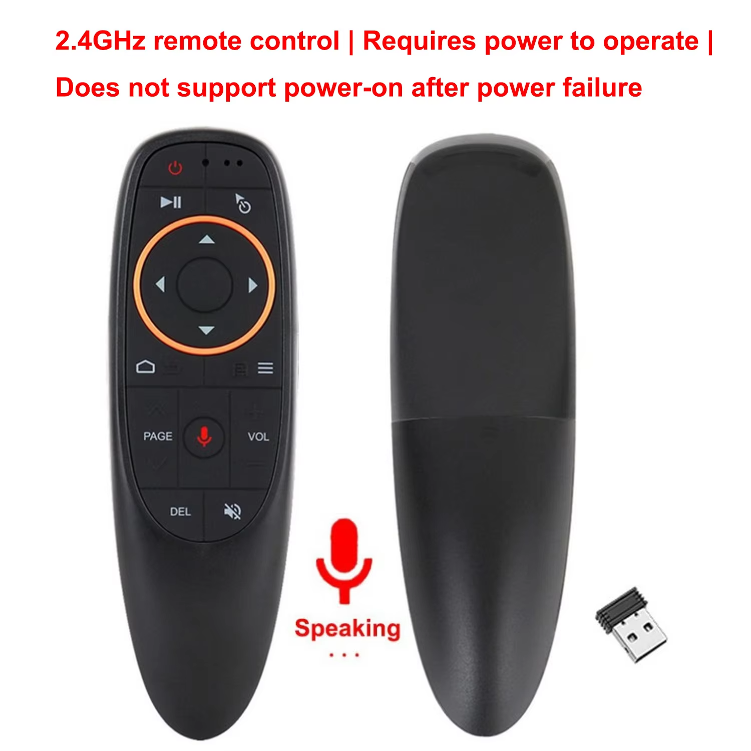 G10S Air Mouse Remote with Gyroscope | 2.4G Wireless Voice Control Remote for Android TV Box, Smart TV, PC & Projector | Motion Sensor, USB Receiver