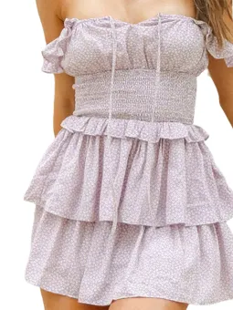 Female Dress Floral Print Sleeveless A Line Dress One Piece For Women Purple Blue Buy Online At Best Prices In Pakistan Daraz Pk