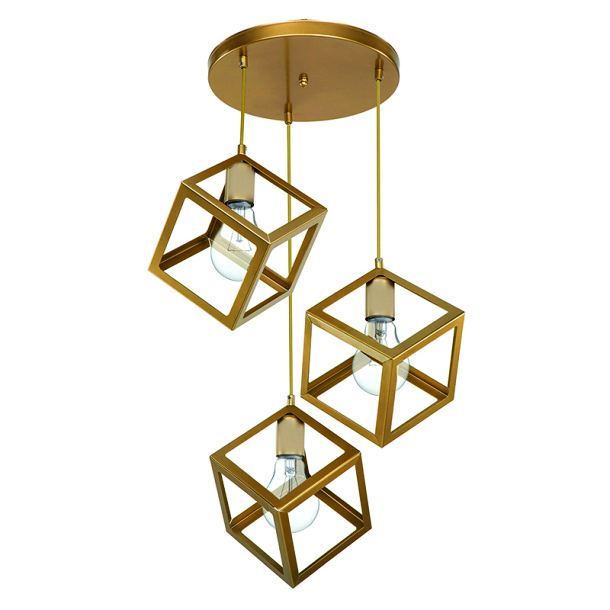 3in1 Base Square Cube Hanging Lamp / 2in1 Base Square Cube Hanging Lamp, Ceiling Lamp, Pendant Lamp, For Home, Office, TV Lounge, Bed Room, Led Light, Led Bulb, Filament Bulb