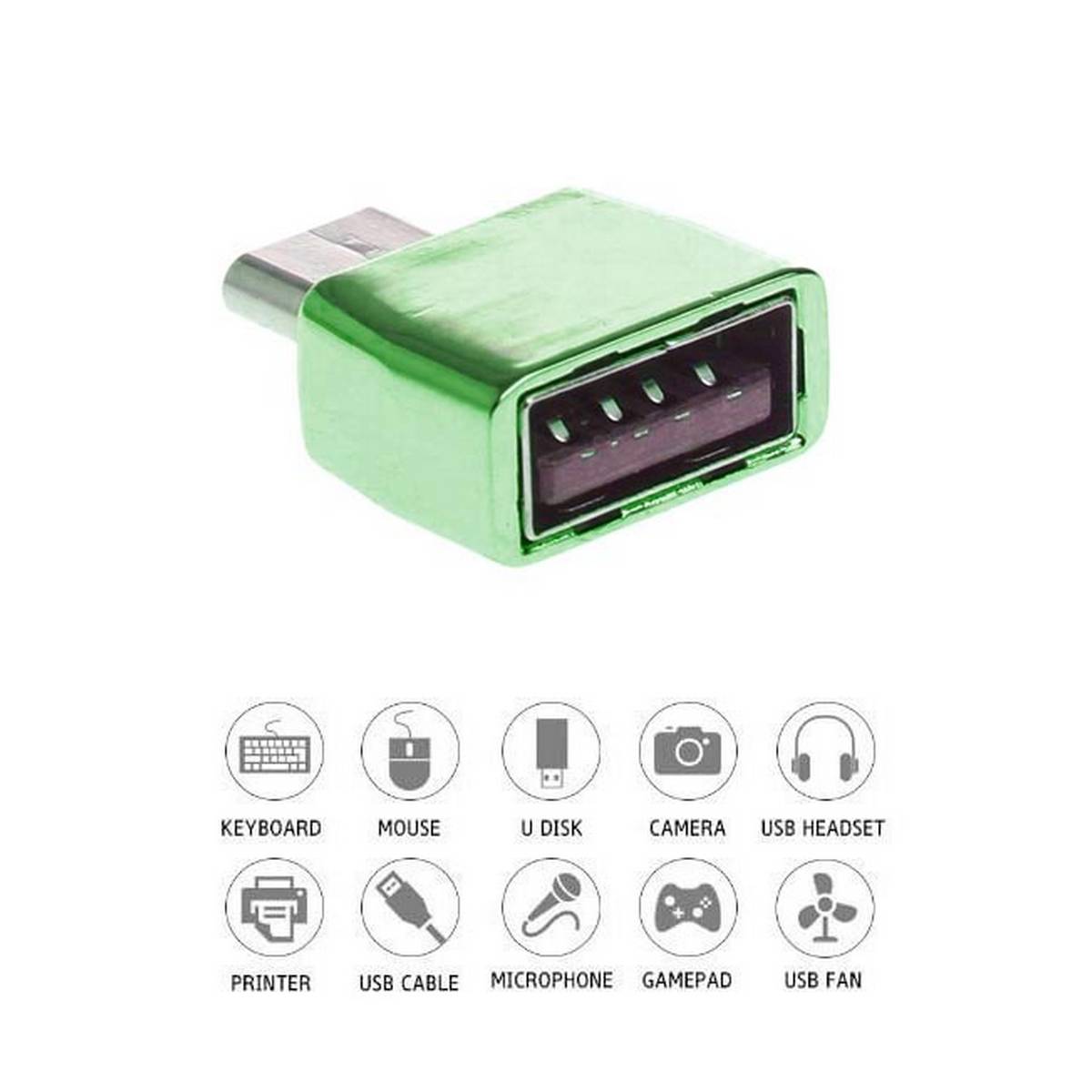 Usb To Usb 3.1 Type-C  Type C Otg Mini Adapter Converter For Android Green