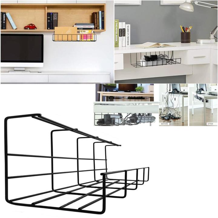 Latest Under Desk Cable Management Tray Power Supply Wire Organizer for Computer and TV