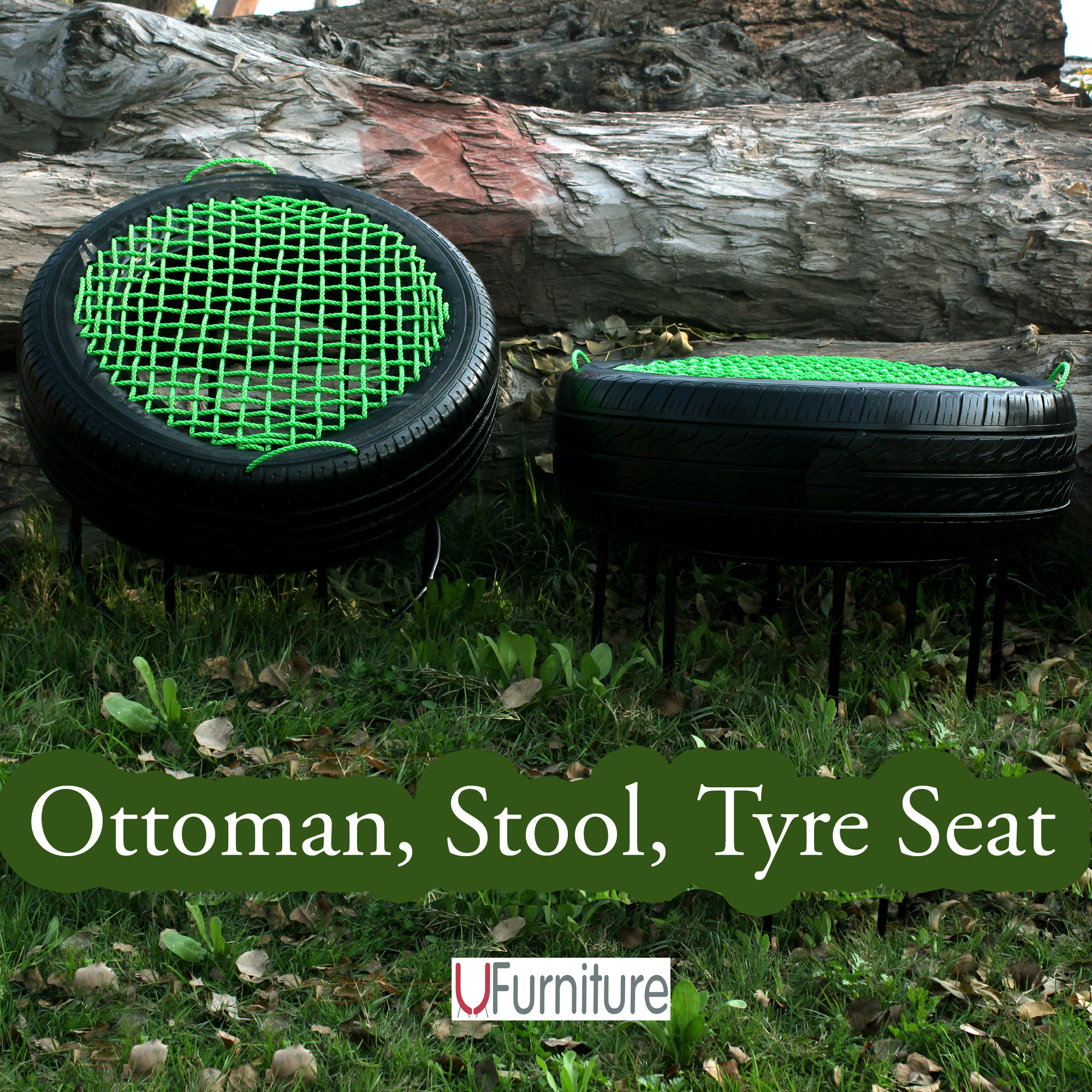 Stool, Ottoman, Seat Made With Tyre Ottoman Tyre Seat