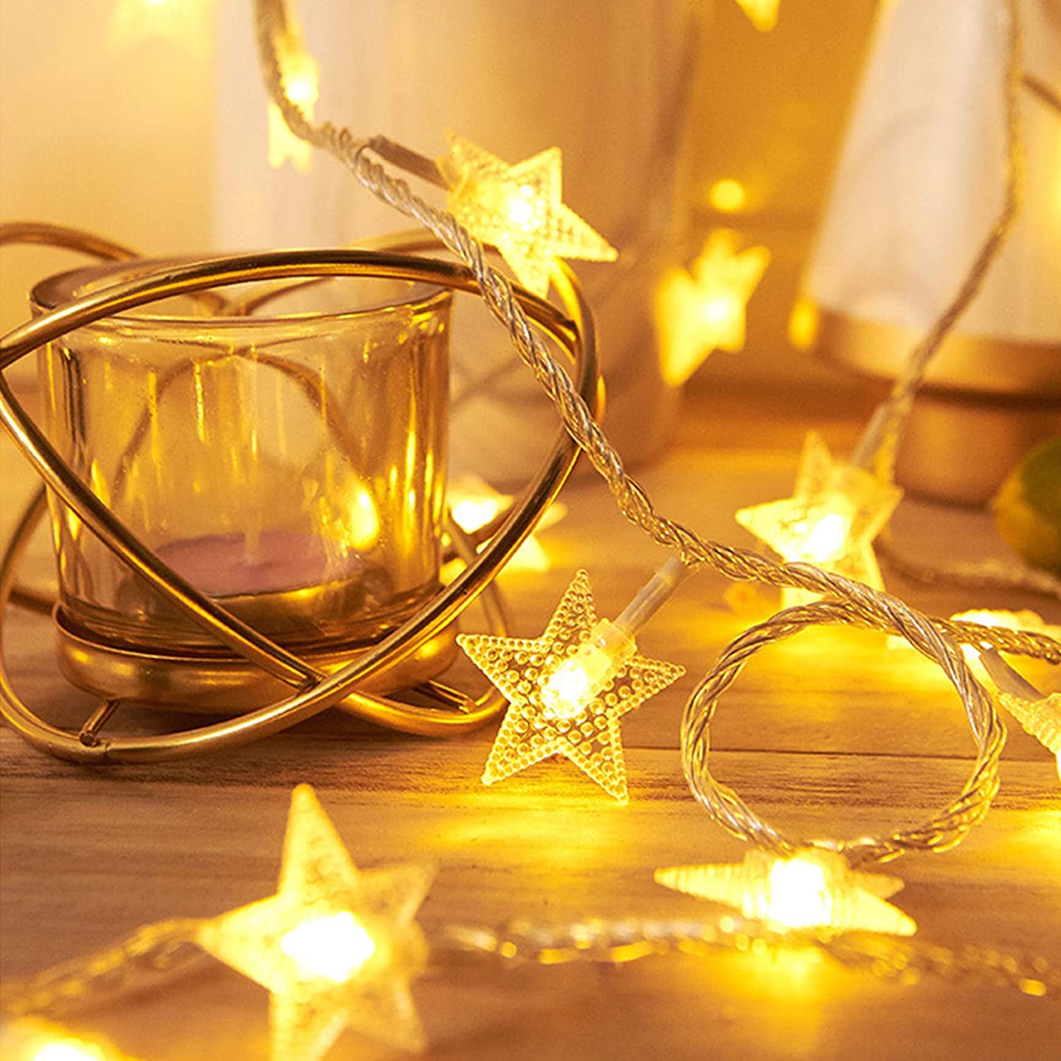 Ramadan Lichterkette – 3 M, 20 LED, Stern & Mond Design – Batteriebetrieben Für Innen & Außen