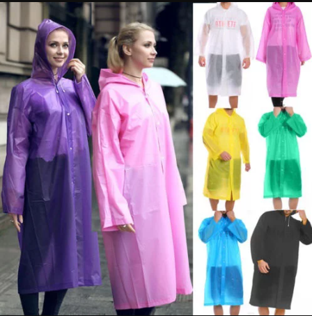 Waterproof Reusable Raincoat for Adults Raincoat with Hood and Sleeves Lightweight Waterproof Rain Coat for Men and Women