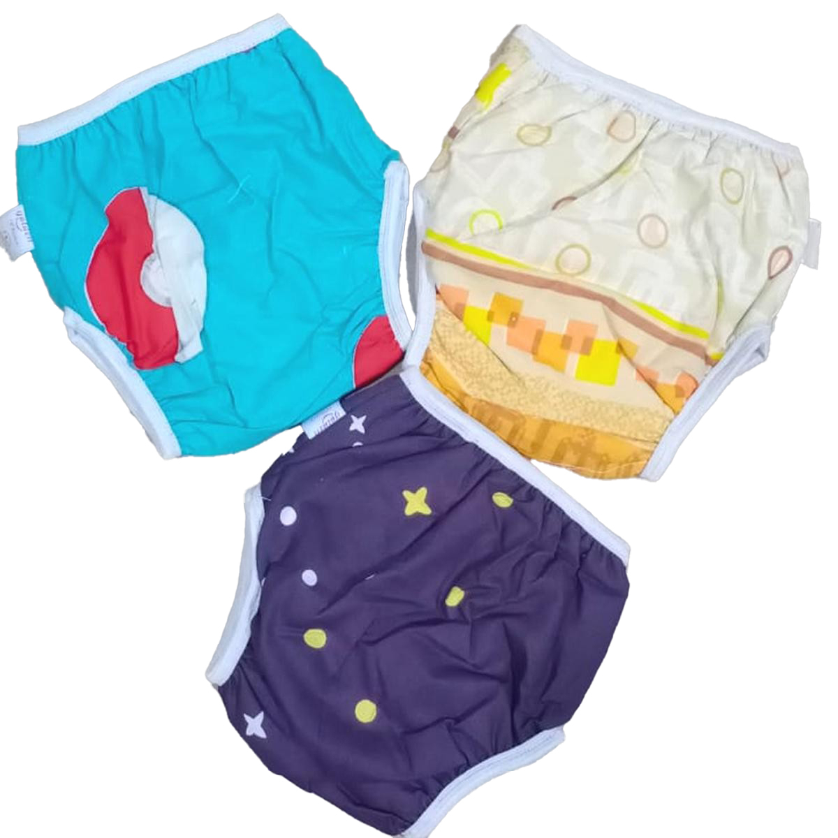 Pack Of 3 Reusable and Washable Training Pants leak proof cloth Diapers Panty Chaddi for Kids or Baby 2 layer Towel protection