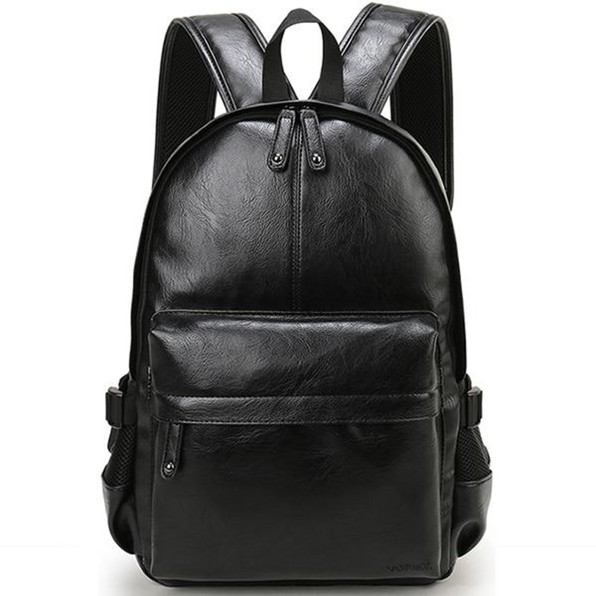 Pu Leather College Bag for Boys & laptop Backpack (Black & Coffee color )