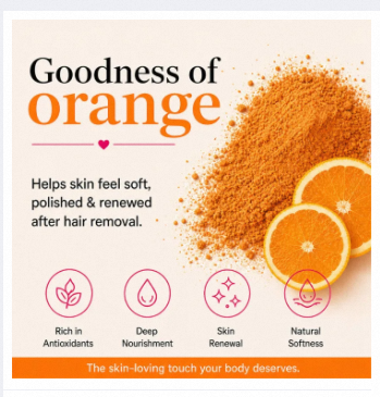 Mee Oow Club 4-in-1 Orange Body Hair Removal Powder Mask – Painless Herbal Wax | Tan Removal & Exfoliating Skin Care | Instant Hair Removal for Women & Men | Original 100%