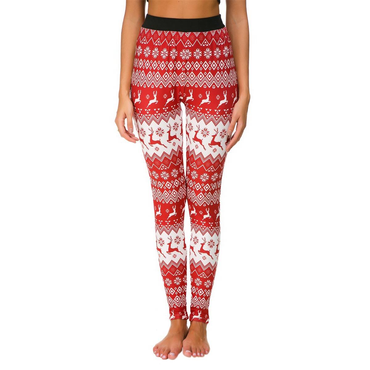 Women Leggings Casual Snowflake 