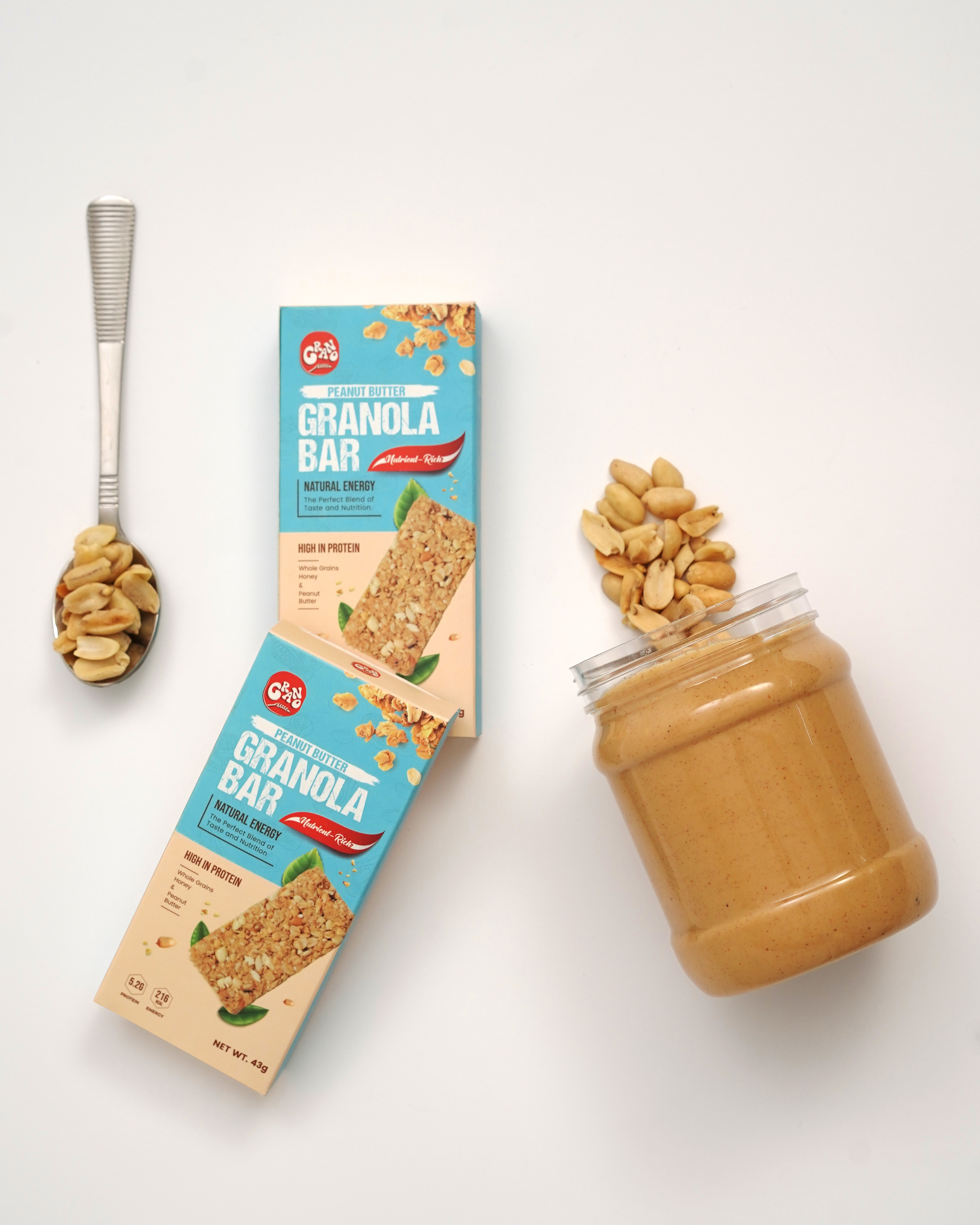 Grano Granola Bar with Peanut Butter – Oats, Protein & Crunchy Goodness for Natural Energy Anytime