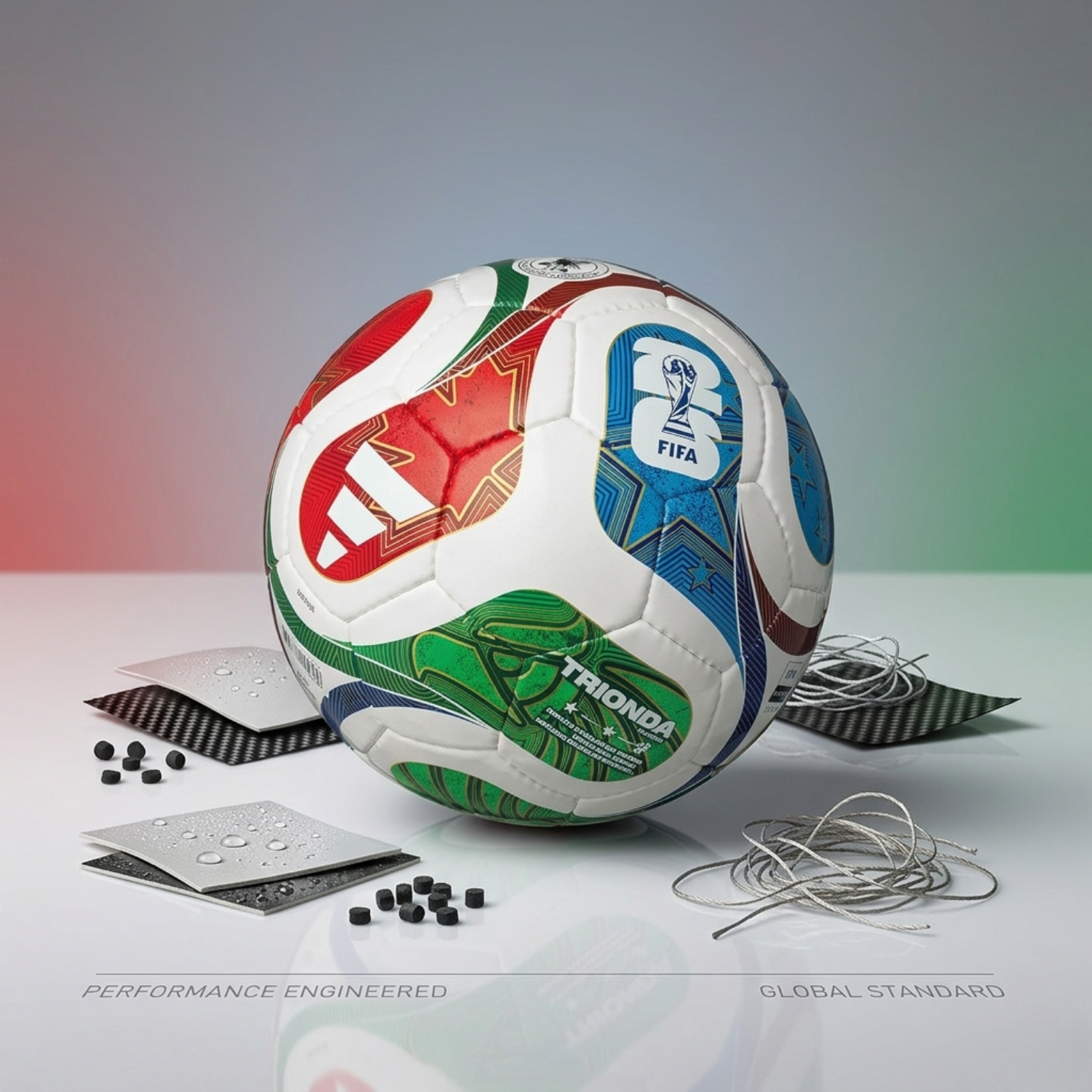 2026 Trionda Official Style Football  Original Sialkot Hand-Stitched Soccer Ball  Premium PU Leather Match & Training Football  Professional Size 5 Football