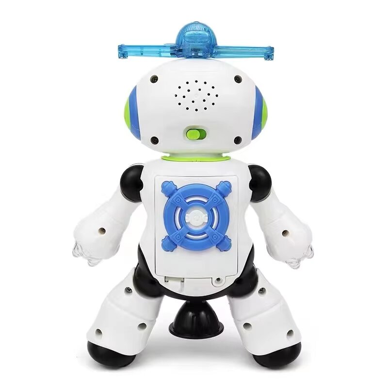 Decos Electronic Dancing Space Robot Toy for Kids, Flashing Lights, 360° Rotation, Smart Dancing Astronaut with Music, Spinning, and Lighting Patterns.