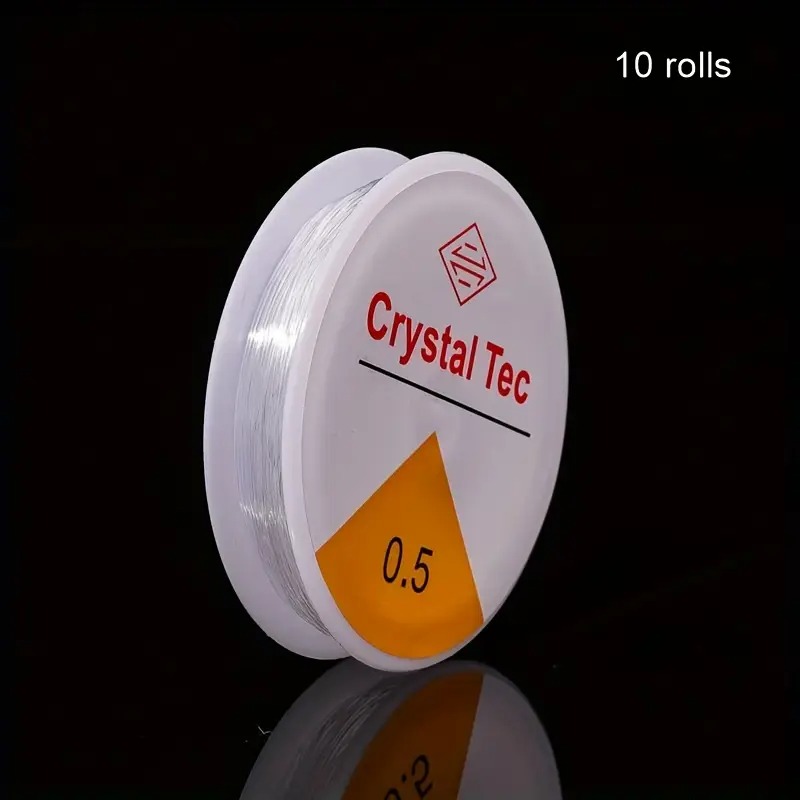 1 Roll Transparent Round Elastic Thread – Crystal White Rope for DIY Beading, Bracelets, Necklaces & Jewelry Accessories | Tawakkal Craft