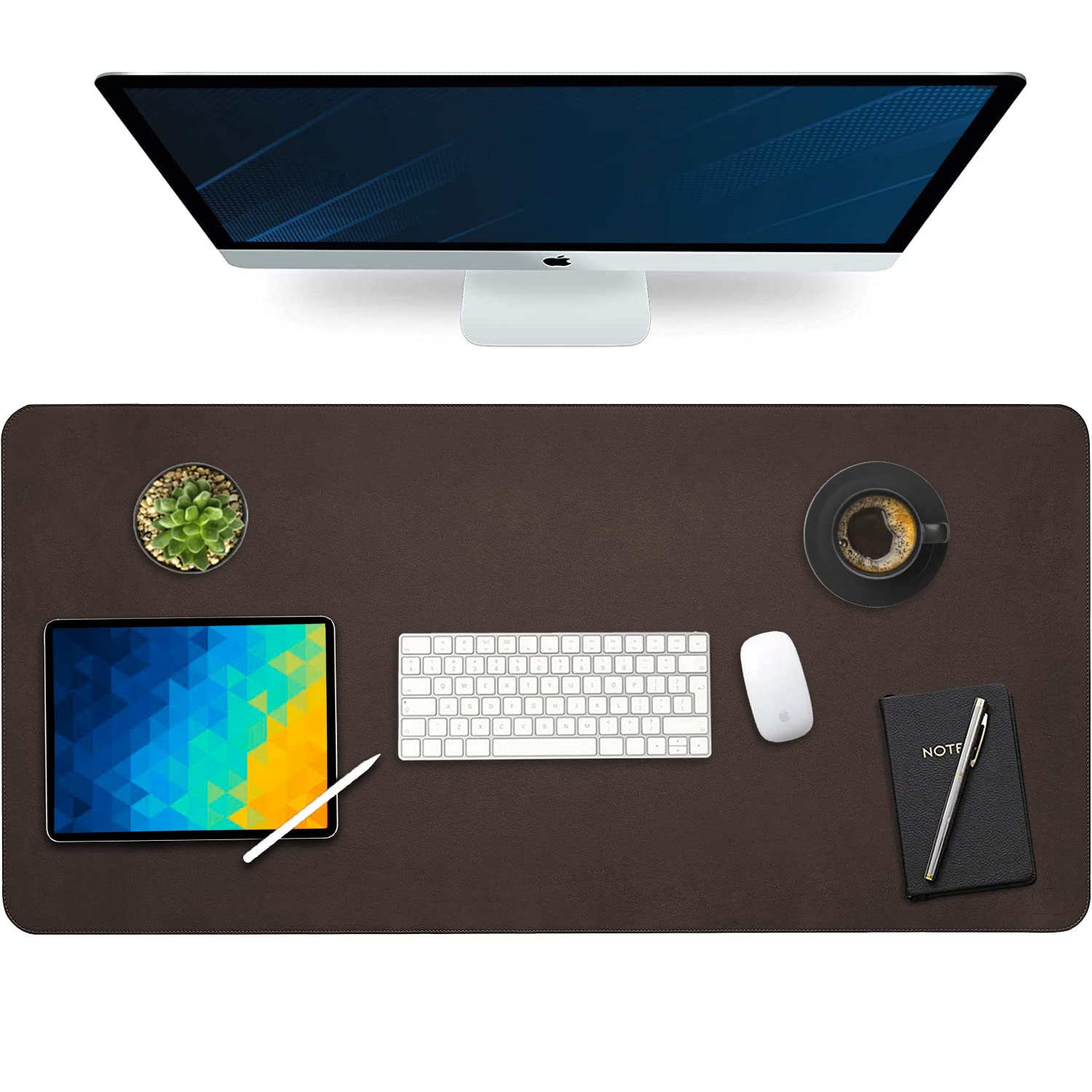 Laptop Matt 12x27 inches Large Mouse pad | Desk Matt, Computer Table Protector Matt | Multi use Synthetic Leather Matt| Large Mousepad