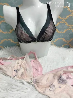 New Design Bra Unique Style Push UP Non Padded Wire Ring Net Bikini Bra For  Girls And Women Net Style Bra (available size 30 to 38 )