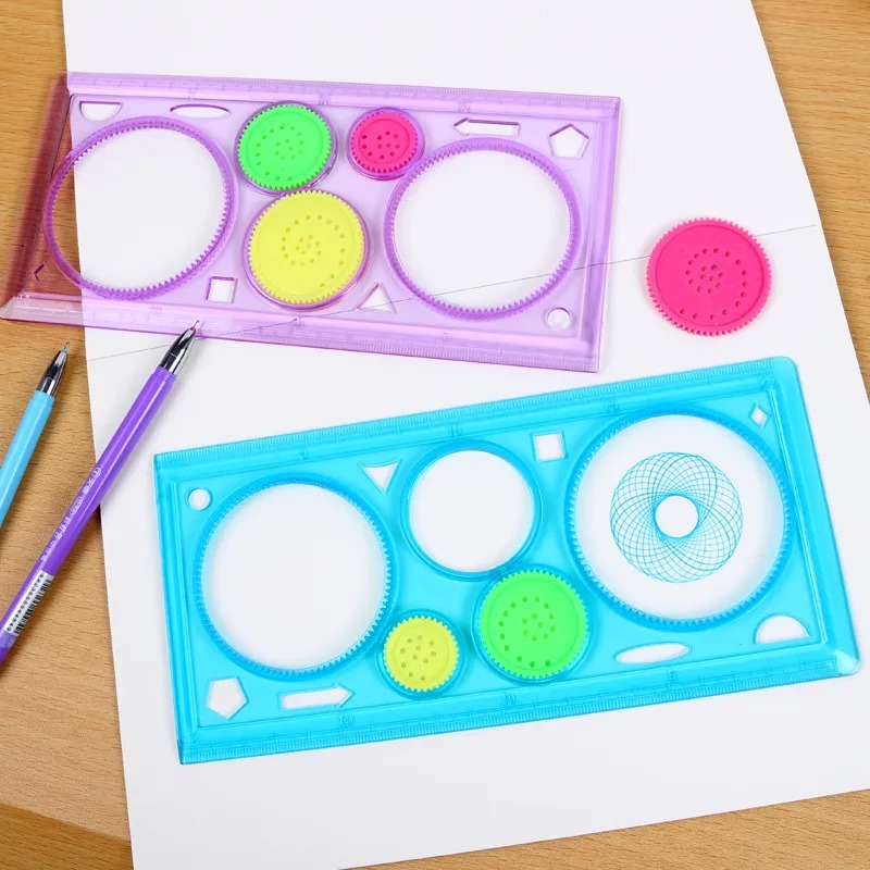 Geometric Ruler Stencil Design Ruler Set Spiral Art Classic Toy