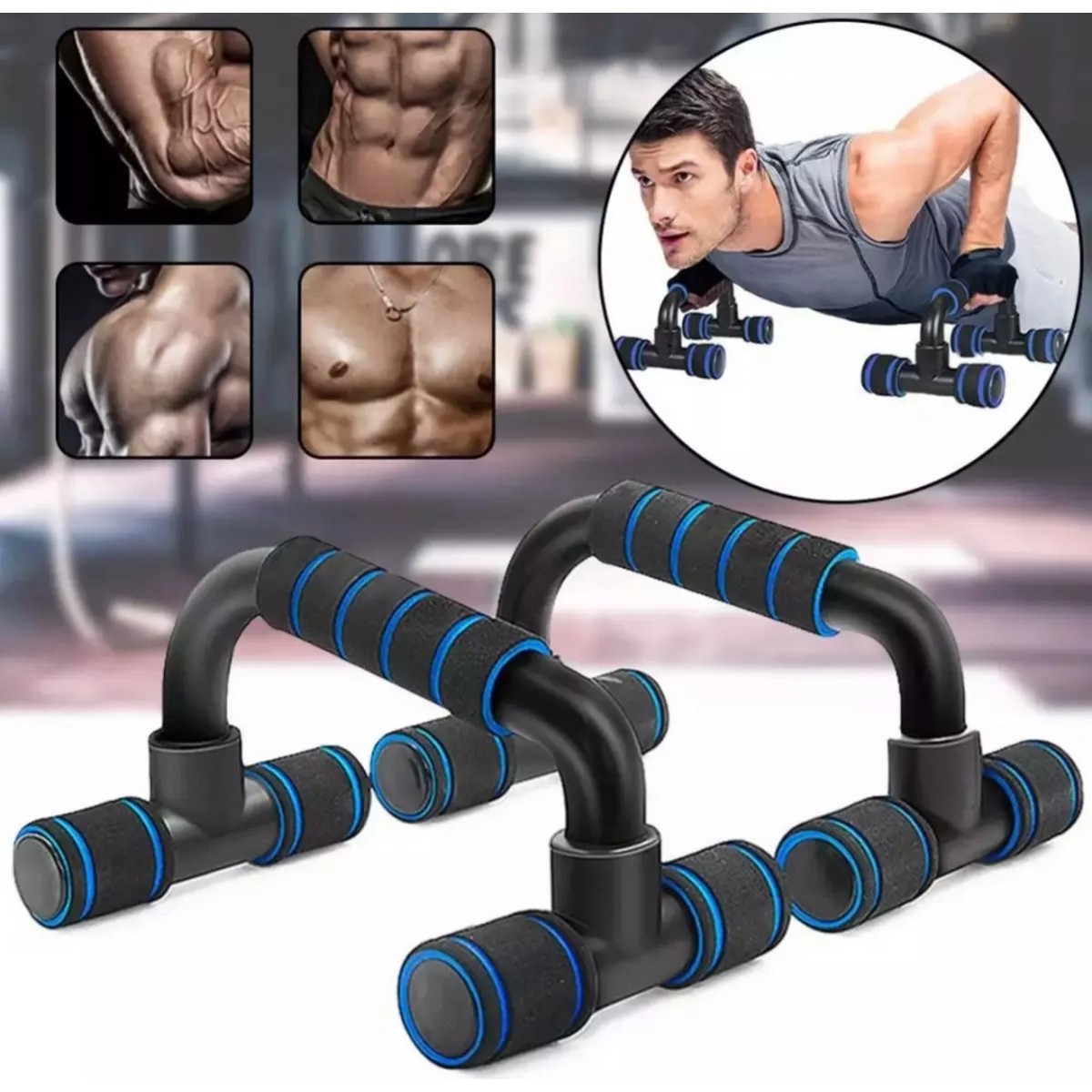 1 Pair of Push up Stands Highest-Quality With Foam Grip For Exercise  (Random Colour), Pushup Bar Stand for Gym, Push Up Bar/Hard Polypropylene  Material/Push Up Stand/Home Exercise/ Dips Chest Press Training, For