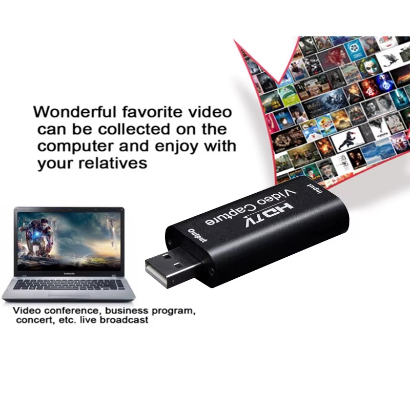 HDMI VIDEO CAPTURE CARD - HDMI TO USB - 1080P HDMI Capture Card - Video Capture Device for Live Streaming, Broadcasting, Gaming Record, Video Conference