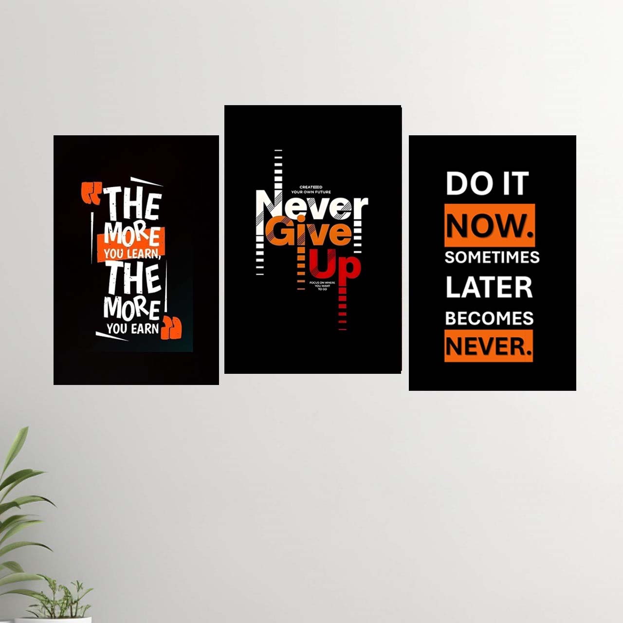 Set of 3, Highly Motivated Laminated Canvas Frames, Wall Art, Photo Frame, Decoration Frame, Motivational Frame, High Quality and Durable, Picture Frame, Self Love Frame, Digital Art Frame, for Room, for Wall, for Lounge, for Home, for Kids, You can send