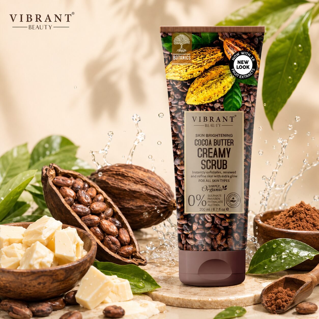 Vibrant Beauty Cocoa Butter Creamy Scrub | Facial Exfoliating Care | 200ml