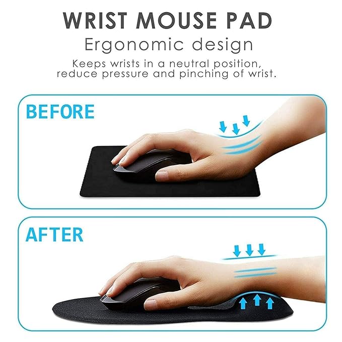 Original Mouse Pad With Cooling Gel & Foam - Thumb Shape Mousepad With Wrist Rest - Washable Mouse Mat & Non Slip