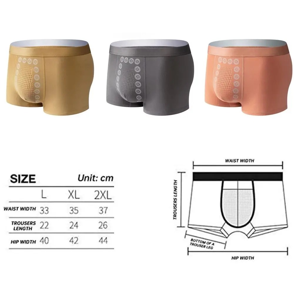 Men's Underwear Elastic Polyester Fibre Long Lasting With Ankle Socks Slim Briefs Breathable Magnetic Therapy Men Underwear MIIOW