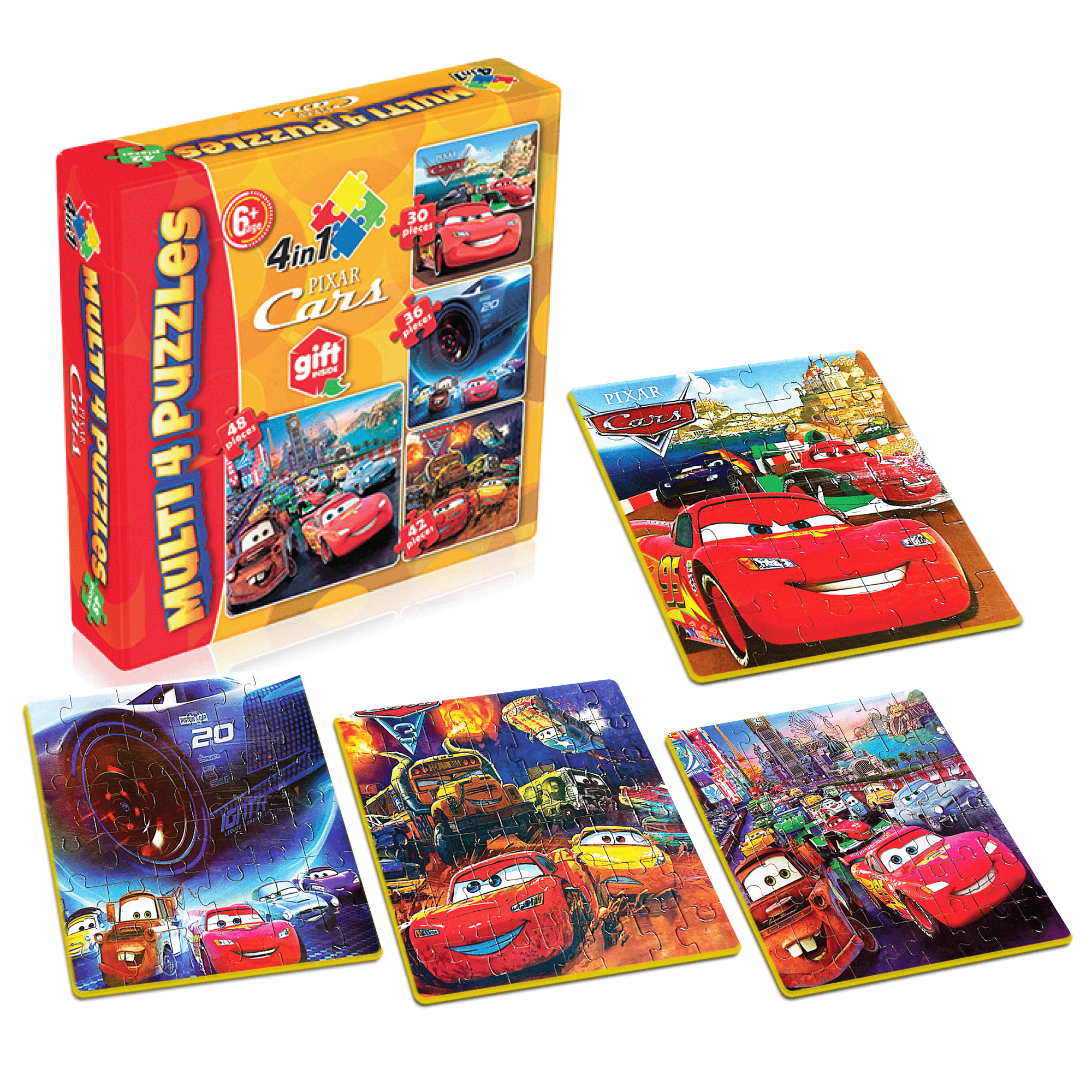 Cars Jigsaw Puzzles Multi 4 Puzzles Set