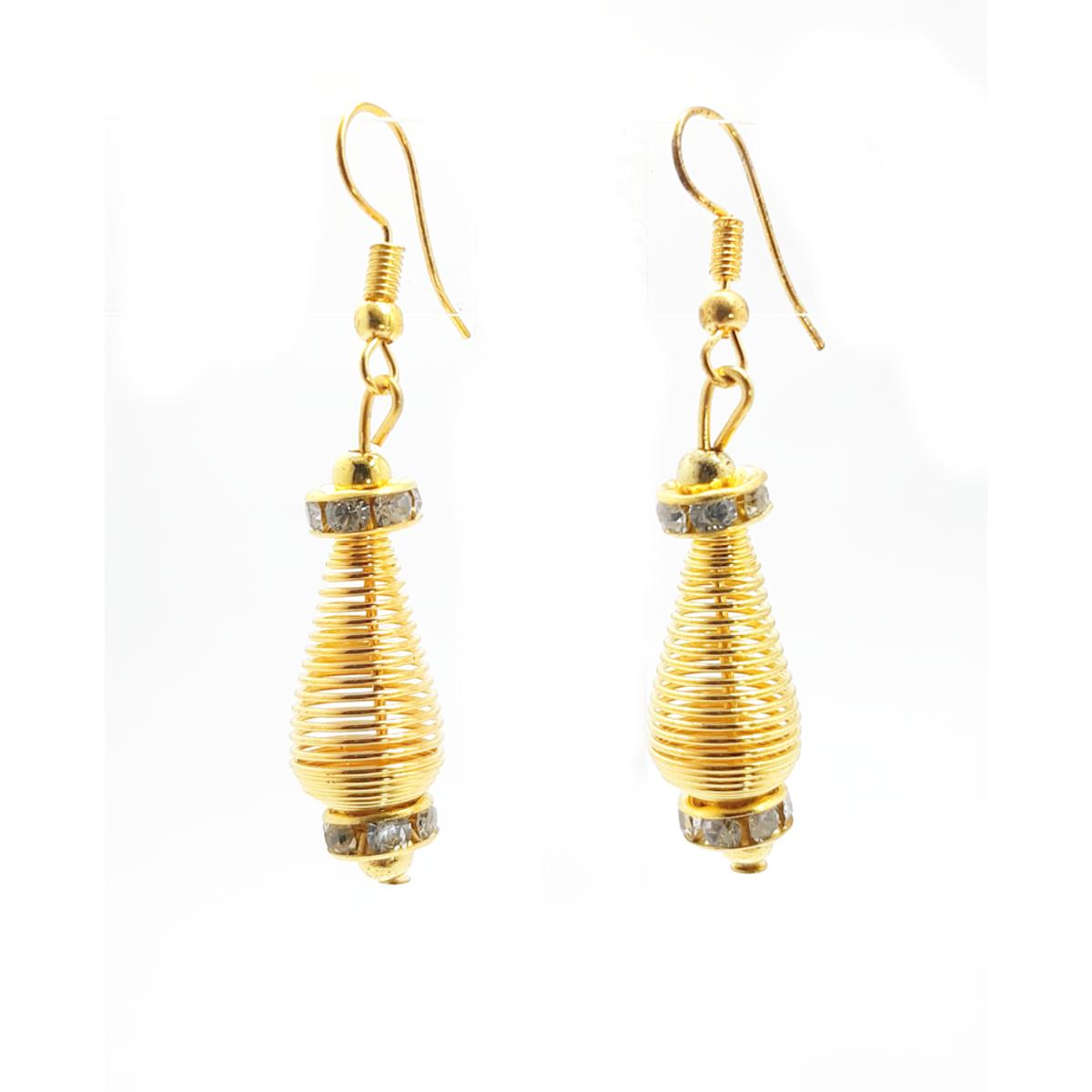 Spring Drop Earrings in Golden colour