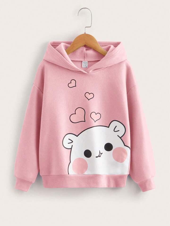 Cute White Bear Hoodie Sweatshirt for Kids Babies Teens Girls Online Shopping Kids Winter Clothes