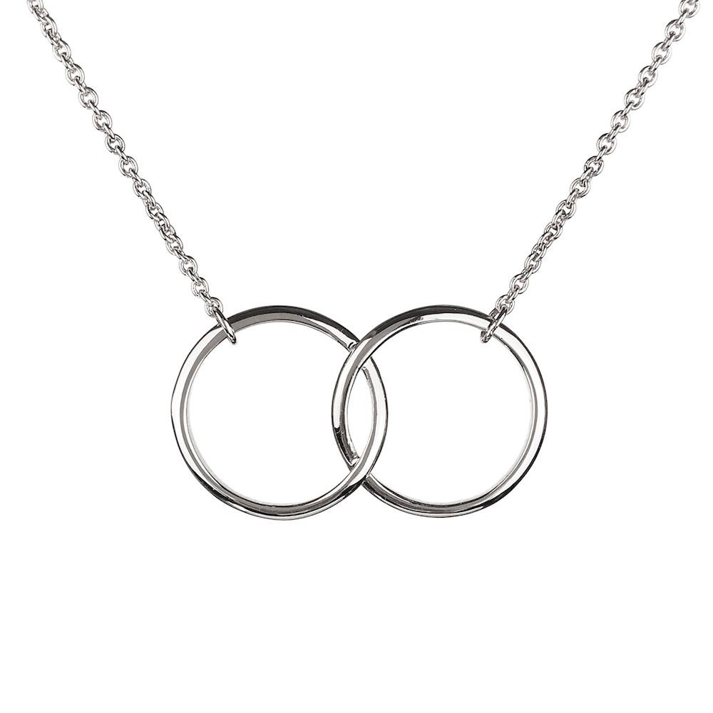 Silver/Golden Simple Double Ring Pendant Necklace/Chocker for Girls/Women