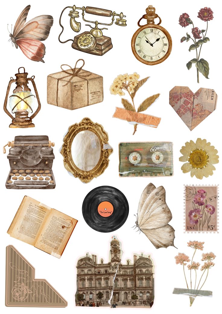 Pack of 19 - Old Vintage Stickers for Laptop - Size 3 to 4 cm approx each - Stickers for Mobile Aesthetic Stickers price in Pakistan