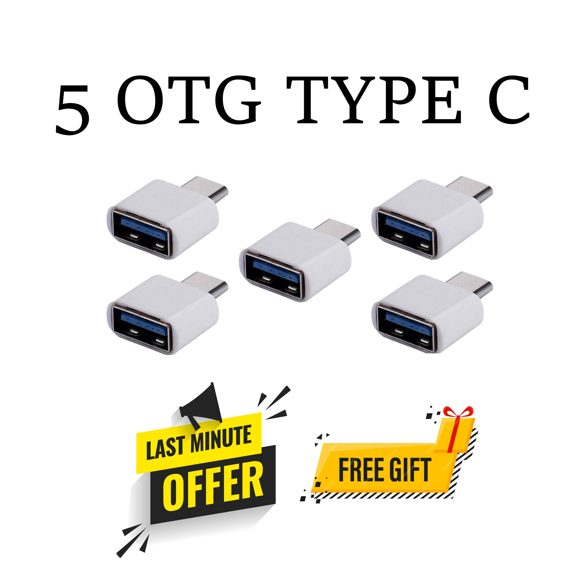 USB to Type C OTG Converter for Android Smartphones, Fast Data Transfer and Charging Adapter