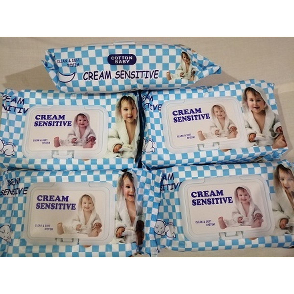 Cream Sensitive Baby Wipes (5 Pack) (70 Wet Sheets) Price in Pakistan