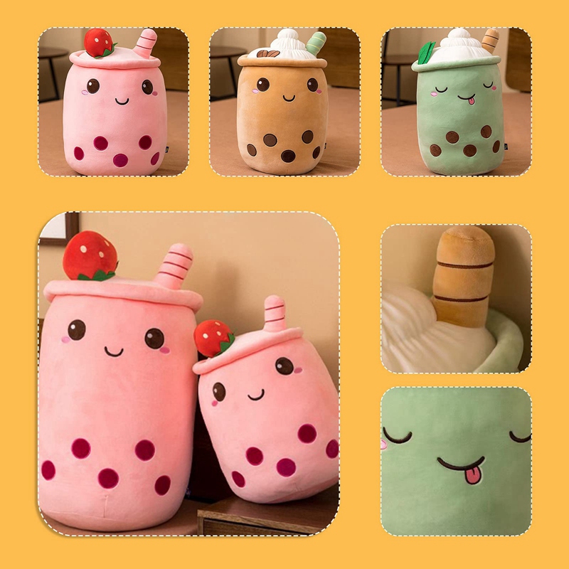 Plush Stuffed Toy Brown Pearl Milk Tea Bubble Pillow C [ギフト/プレゼント/ご褒美]