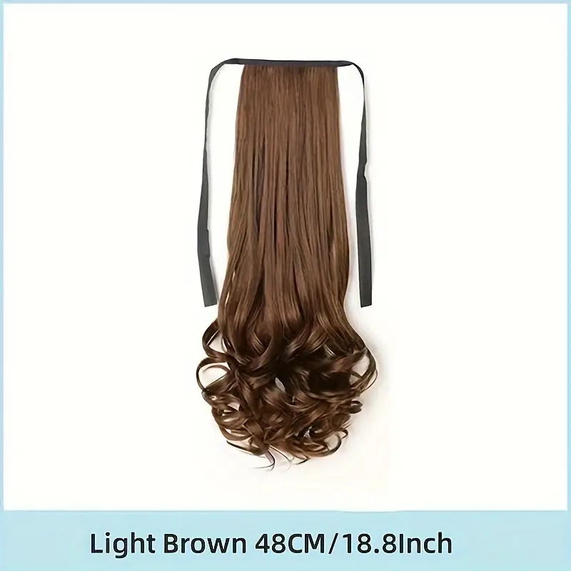 Ribbon Tie Curly Wavy Ponytail Wig & Extension for girls / ladies